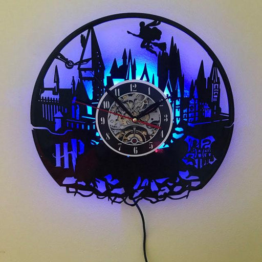 Harry Potter Vinyl Wall Clock Led Night Light Harry Potter Creative Clock eprolo