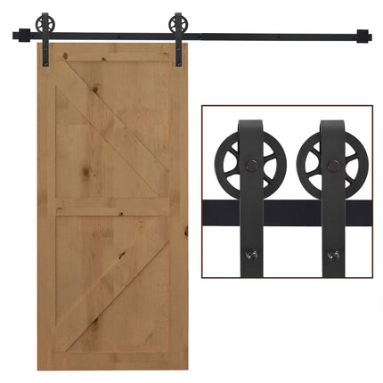 Carbon Steel Sliding Barn Door Hardware Kit 6.6 FT | Très Élite