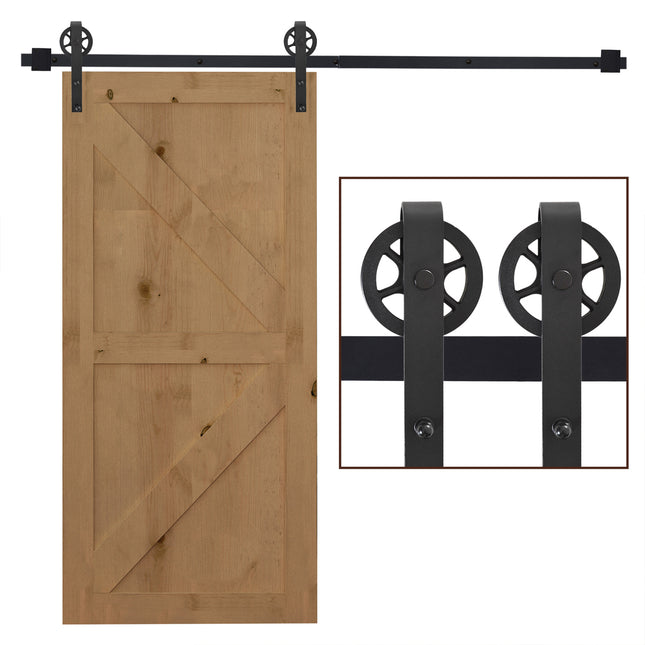Carbon Steel Sliding Barn Door Hardware Kit 6.6 FT | Très Élite