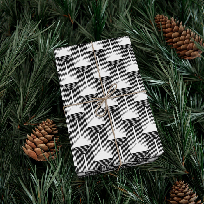 Sophisticated Eco-Friendly Black and White Custom Gift Wrap Paper - Handcrafted in the USA
