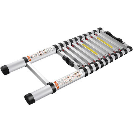 VEVOR 10.5 Ft Telescoping Aluminum Ladder - Portable & Multi-Purpose