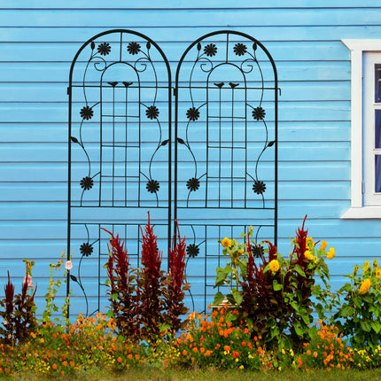 Room & Decor 2-Pack Rustproof Metal Garden Trellis 71" for Climbing Pl