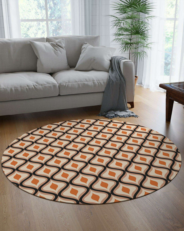 Vibrant Retro Circle Chenille Rug - Luxe Softness & Eye-Catching Designs