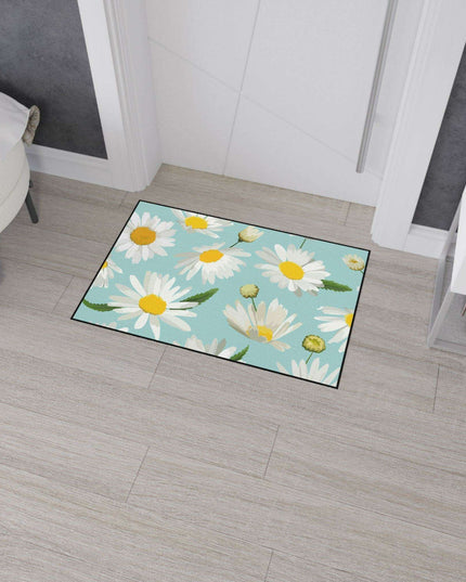 Elegant Blue Daisy Anti-Skid Luxe Area Rug