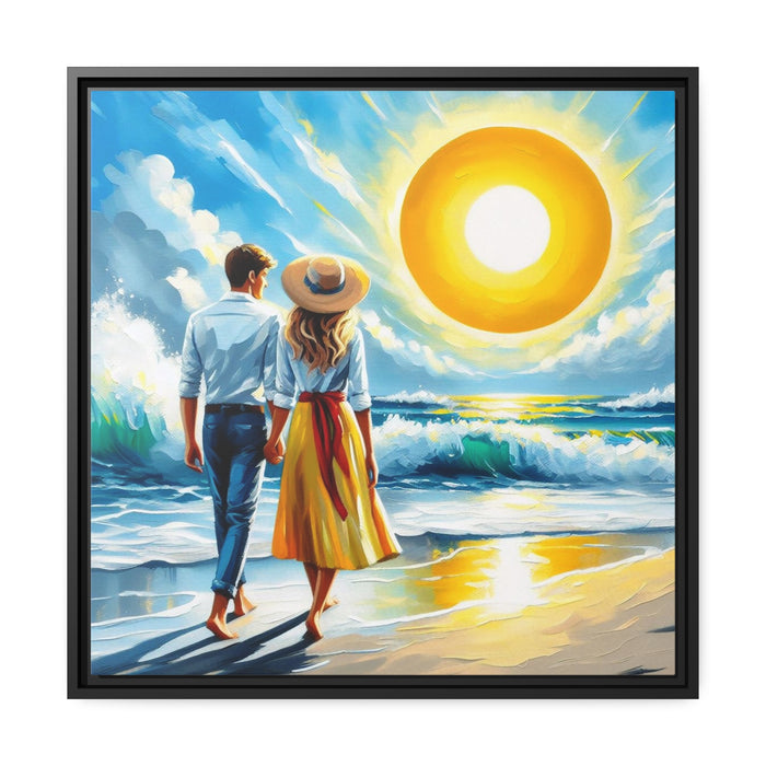 Serene Coastal Escape - Eco-Friendly Canvas Art with Elegant Pinewood Frame