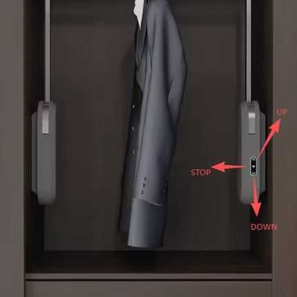Intelligent Touch, Sensor & Voice Control Electric Wardrobe Lift — Aluminum, 15kg, Extendable 600–900mm / 900–1200mm Closet Organizers tres-elite-electric-pull-down-wardrobe-lift-with-smart-remote-voice-copy Home & Kitchen › Storage & Organization › Clothing & Closet Storage › Closet System Attachments › Rods