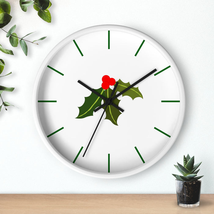 Elegant Christmas Wall Clock with Luxurious Wooden Frame