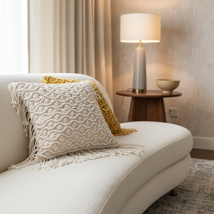 Hand-woven Cotton Thread Cushion Cover