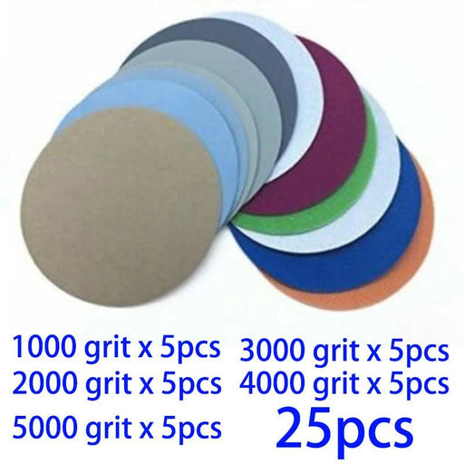 25-Piece Hook and Loop Sanding Pad Set for Precision Woodworking Maintenance