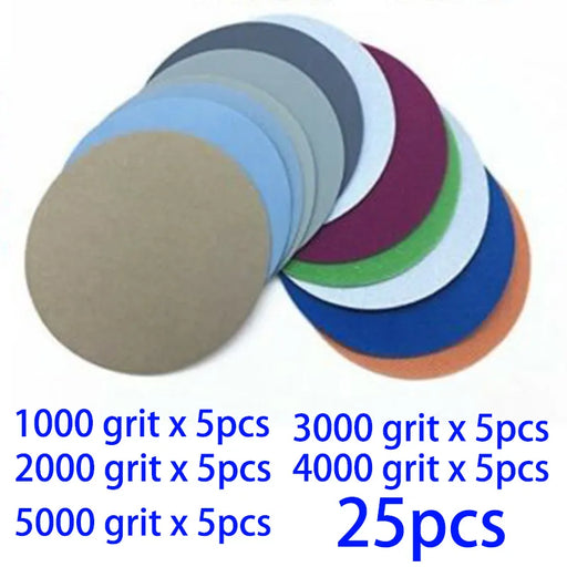 25-Piece Sandpaper Disc Set for Woodworking and Tool Maintenance