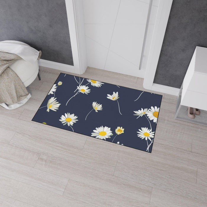 Luxurious Chamomile Personalized Polyester Floor Mat with Anti-Slip Backing