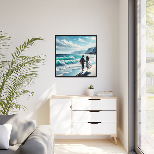 Sleek Noir - Luxe Matte Canvas Artwork with Sustainable Pinewood Frame