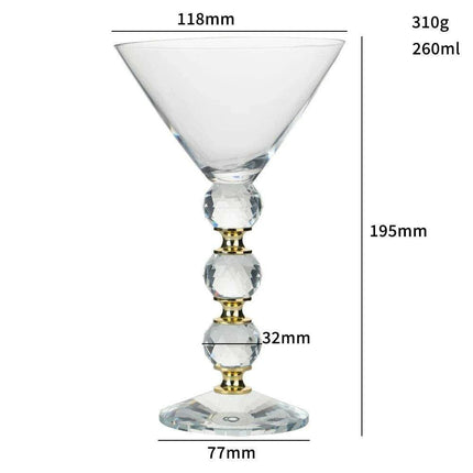 260ML Elegant Lead-Free Crystal Martini Glasses - Premium Drinkware for Cocktails, Wine, and Coffee - Ideal for Celebrations, Bars, and Gift Giving - Très Elite