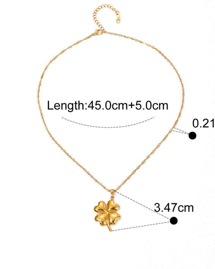 18K Gold Plated Four-Leaf Clover Pendant Necklace