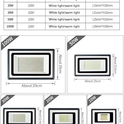 LED Outdoor Flood Light 4000LM 180 Degree Beam Aluminum 220V CRI 80