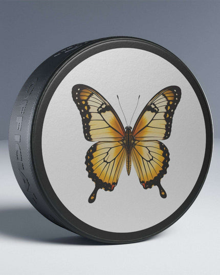 Elite Customized Black Hockey Puck: Luxe Fan Essential
