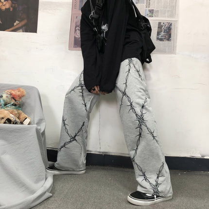 Peekaboo Studio Dark Print Casual Straight Pants with Comfortable Fit