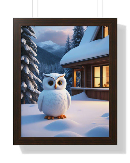 Charming Sustainable Owl Framed Art Print - Maison d'Elite Vertical Poster