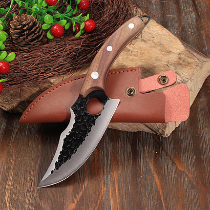 Portable Boning Knife With 5Cr15 Stainless Steel Blade 7 Inch PU Leather Case