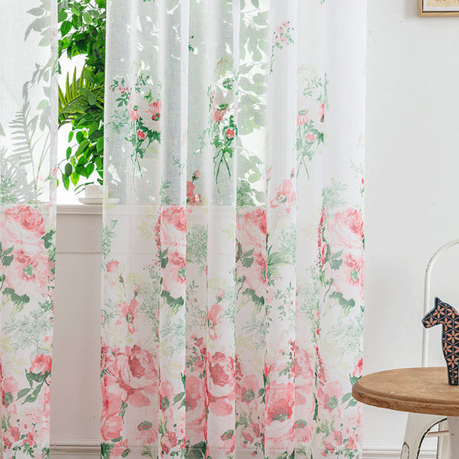Botanical Mesh Sheer Curtain | Light-Filtering, 18 Patterns, 4 Sizes