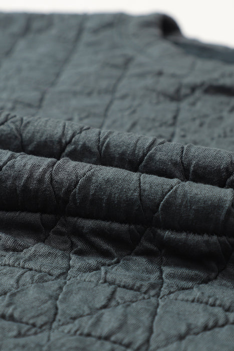 Dark Grey Quilted Cozy Lounge Set with Pullover and Pants