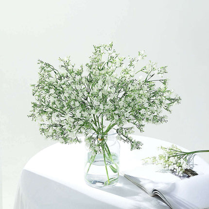 AliKopy 27" White Artificial Silk Babys Breath - 4 Stems, Realistic Lo