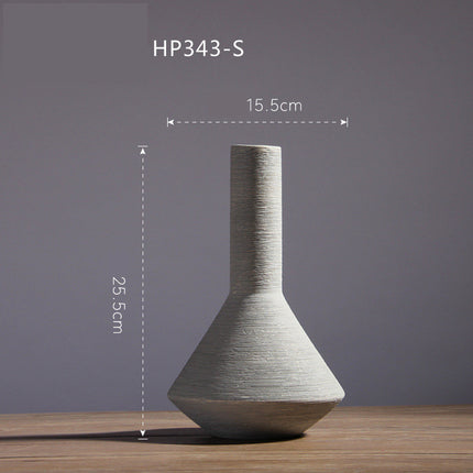 Hand Drawn White Porcelain Ceramic Vase Set For Minimalist Modern Home Decor