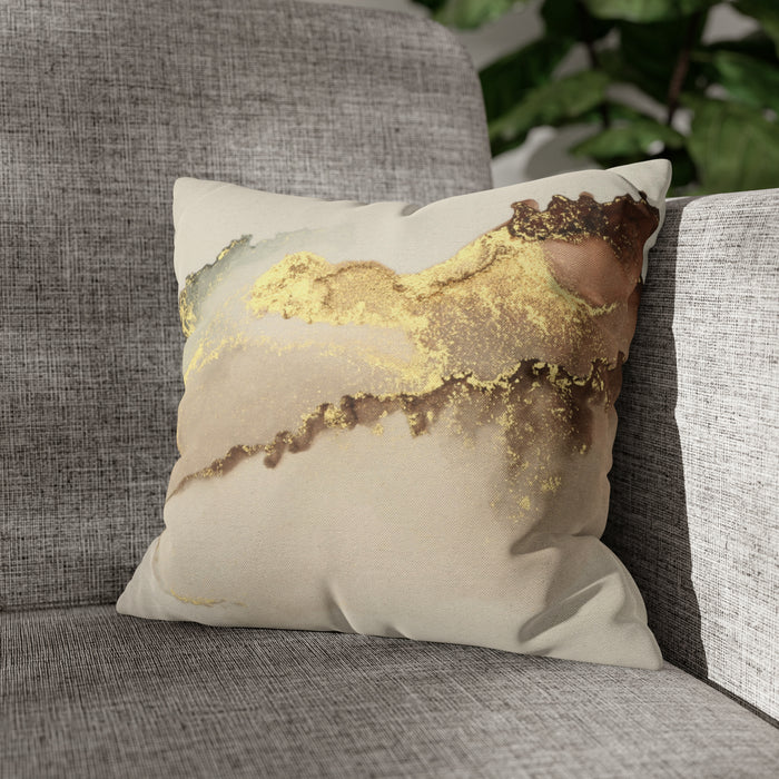 Luxurious Gold Textured Throw Pillow Cover