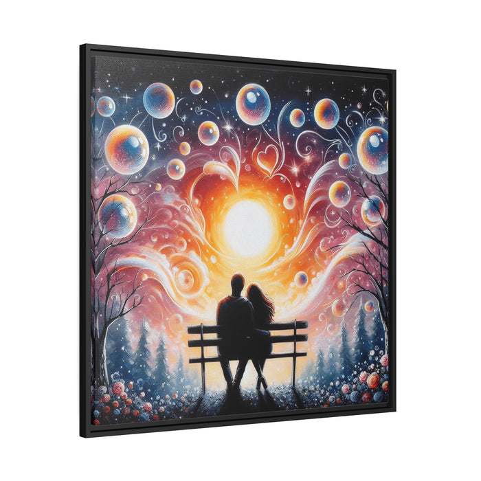 Romantic Couple Bench Matte Canvas Wall Art - Valentine Edition