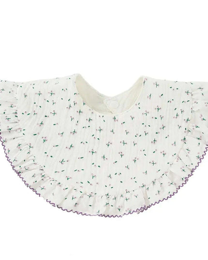 Adorable Floral Lace Baby Bib - Soft Cotton Burp Cloth