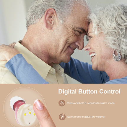 In-Ear Invisible Hearing Aid — 25hr Standby, Type-C, Pair, White | Très Elite
