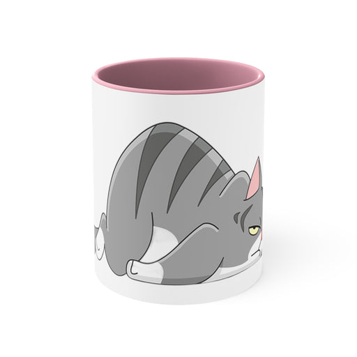 Colorful Feline Accent Ceramic Mug - Personalized Dual-Tone 11oz Creation