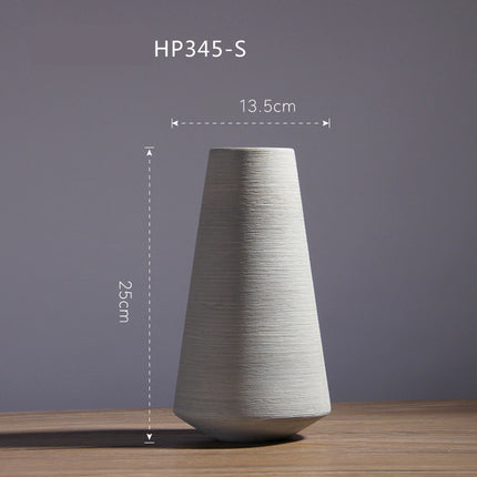 Hand Drawn White Porcelain Ceramic Vase Set For Minimalist Modern Home Decor