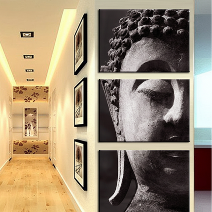 Mural triple stone Buddha