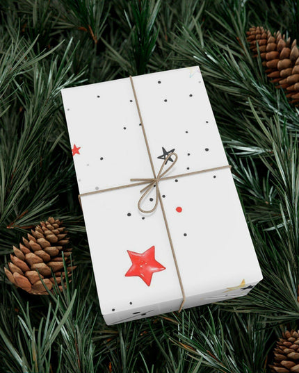 Personalized Luxe Pink Star Holiday Wrapping Paper - Eco-Friendly Premium Quality
