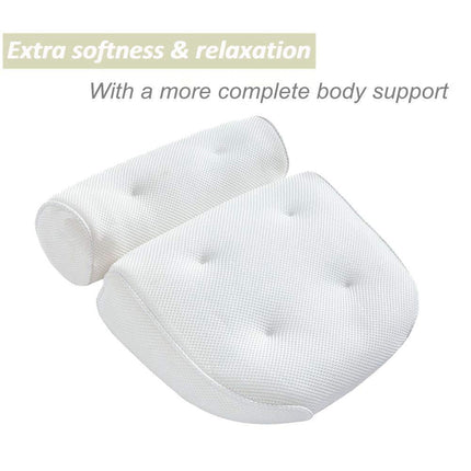 Air Mesh Bath Pillow for Tub, Spa & Jacuzzi – Head, Neck, Shoulder & Back Support
