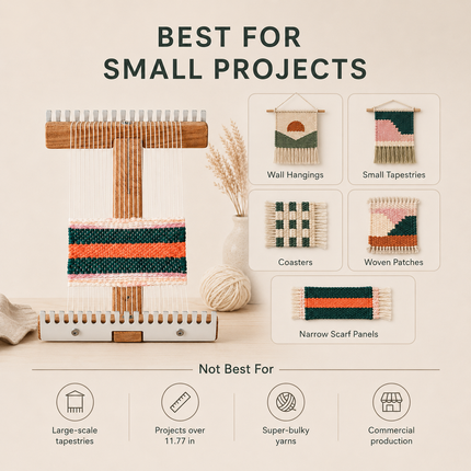 Adjustable Wood Tapestry Loom — Handheld Weaving Frame with Stainless Steel Comb Frame Hand Looms adjustable-tapestry-loom-sturdy-wood-diy-weaving-kit-handheld-weaving-frame-stainless-steel-comb-craft-tool-for-crafters Arts, Crafts & Sewing > Knitting & Crochet > Looms > Weaving Looms & Frames