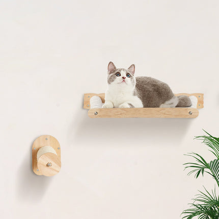 Peekaboo Studio Wall Mounted Cat Shelves with 2 Hammocks & Jump Posts