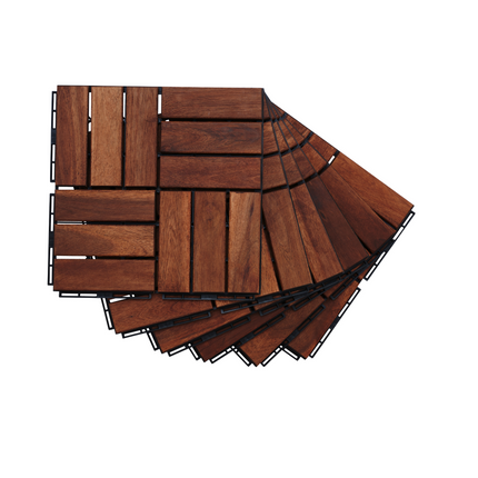 Room & Decor Acacia Wood Interlocking Deck Tiles - 30 Pcs, 12"x12