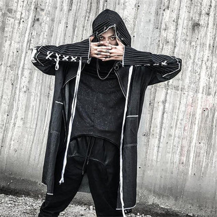 Peekaboo Studio Dark Hip Hop Coat with Warm Lining and Stylish Design