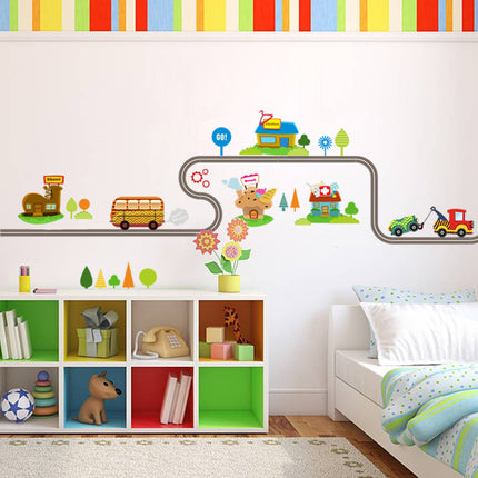 Peekaboo Studio Cartoon Car Wall Sticker - Removable & Easy to Apply