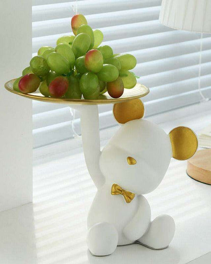 Whimsical Cartoon Bear Key Organizer Tray for Chic Home Decor