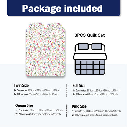 Peekaboo Studio Red Floral Microfiber Quilt Set, Lightweight & All-Sea
