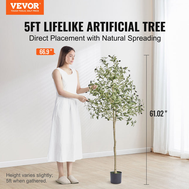 Peekaboo Studio 5 FT Artificial Olive Tree - Lifelike & Low-Maintenanc
