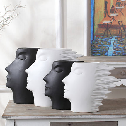 Creative Face Mask Vase White Porcelain Head Nordic Home Decor