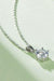 1 Carat Moissanite Sterling Silver Necklace with Platinum Finish and Certificate