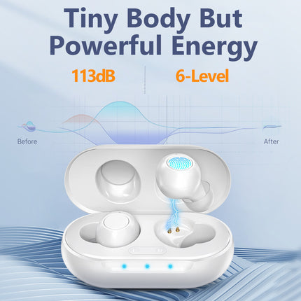 In-Ear Sound Amplifier Pair with Noise Reduction, Charging Case & 3 Ear Tips | Très Elite