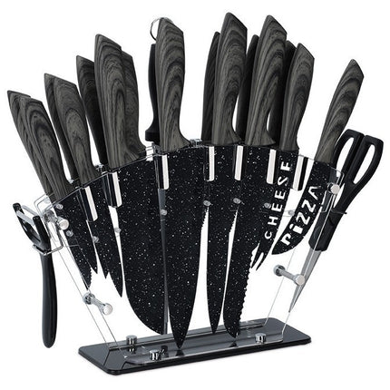 20 Piece Knife Set With Black Blades 3Cr13 Stainless Steel Travel Gift