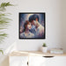 Elegant Matte Canvas Wall Art for Romantic Couples, Sustainable Pinewood Frame