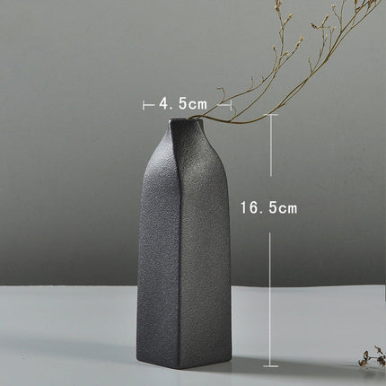 Rusty Glaze Ceramic Vase Set for Tabletop Floral Decor